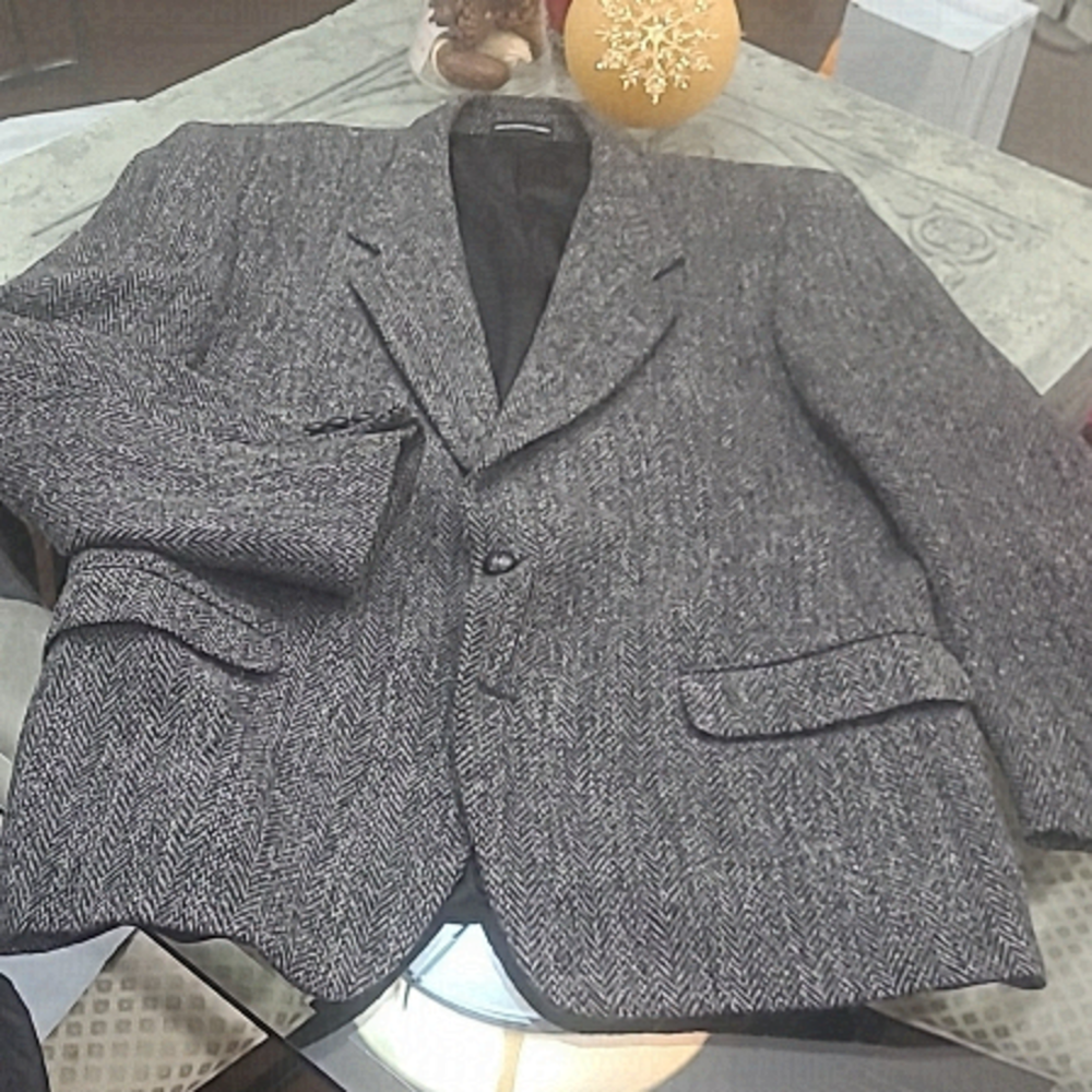 HARRIS TWEED HAND WOVEN 100% VIRGIN SCOTTISH  WOOL BLAZER XL